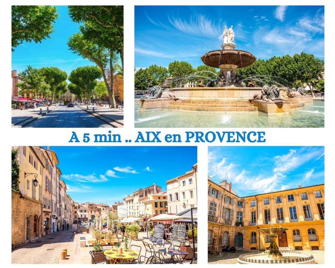 "' Impasse D'Un Instant "' 8Min Aix - Clim & Parking Apartment Venelles Luaran gambar